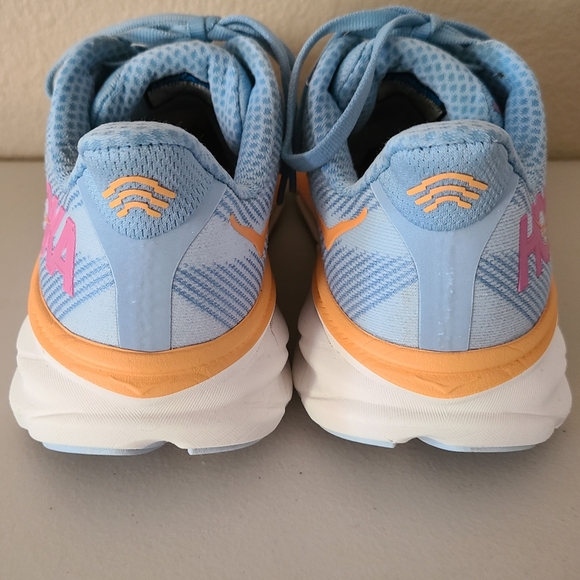 hoka clifton 9 mesh sneakers athletic running walking shoes womens 7.5M - Picture 4 of 7